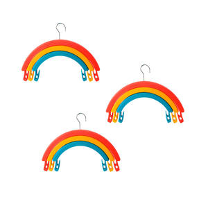 Myrva Rainbow Hanger, ensemble de 3 crochets de rangement muraux en plastique pour vêtements, à accrocher derrière les portes ou sur les murs - Product Image 4
