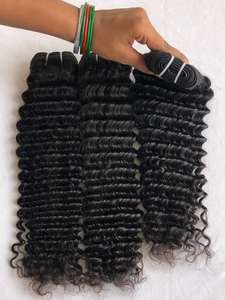 Top 100% cuticules alignées Double trame femmes noires Extensions de cheveux indiens de haute qualité Deep Curly Bundles Vendor One Drawn - Product Image 6