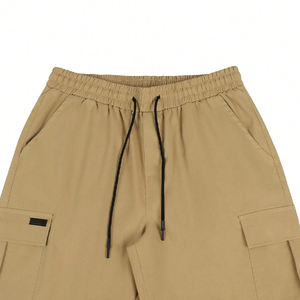 Pantalones cortos cargo de lona de sarga Bermuda de gran tamaño holgados personalizados para hombres en tela de poliéster 2024 - Product Image 4