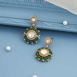 Pendientes Kundan 187756, Pendientes de Piedra Kundan a la Moda - Product Image 6
