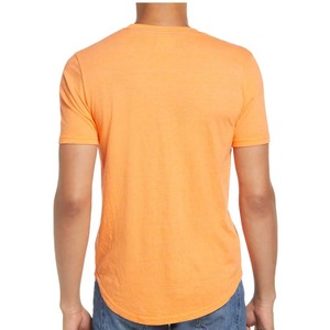 Camiseta de algodón con dobladillo curvo de palangre con patrón sólido - Product Image 6