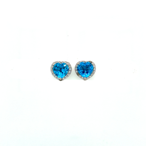925 Sterling <b>Silver</b> Natural Blue Topaz Pear Gemstones Drop <b>Earrings</b> Cute Hoop Design for Wedding Gift Factory Wholesale Price - Product Image 4