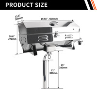 Grill de bateau en acier inoxydable 304, grilles marines avec support pour porte-canne, poignée résistante à la chaleur, barbecue au propane portable pour bateaux, fabriqué en Chine