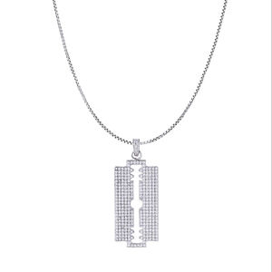 Nueva llegada joyería fina oro sólido puro diamante completo hoja helada diseño colgante collar Hip Hop moda colgante ODM OEM - Product Image 1