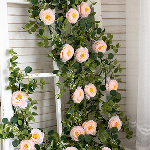 พวงมาลัยแขวนเทียมตกแต่งพวงมาลัยสวิสวิสทีเรียดอกไม้ประดิษฐ์งานแต่งงานมาลัย - Product Image 1