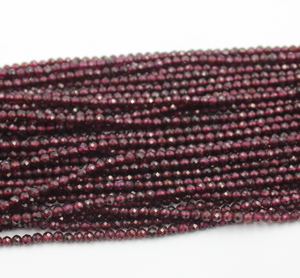 Cuentas de Piedras Preciosas Sueltas de Granate Rodolita Facetadas de 3 mm, 100 % Naturales, Precio de Fábrica al por Mayor para la Fabricación de Joyas - Product Image 1