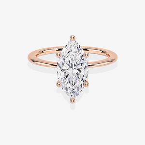 Bague de fiançailles solitaire classique en or 9 carats avec diamant moissanite taille marquise – Élégantes bagues en moissanite - Product Image 6