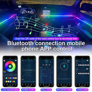 Luce Atmosfera Auto RGB LED 18-in-1 Decorazione Interna Striscia Luminosa in Acrilico con Controllo App Smartphone 16M Colori e Sincronizzazione Musicale - Product Image 5
