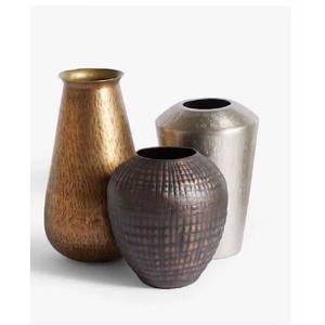 Gold Metal <b>Ribbed</b> Flower <b>Vase</b> Modern Aluminum Table <b>Vase</b> Ideal for Weddings Parties Events and Home Decor at Wholesale Price - Product Image 2