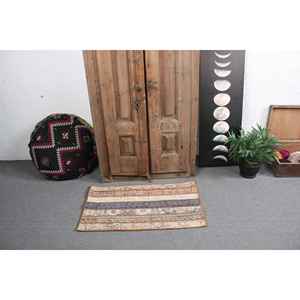 Alfombra Turca Vintage, Alfombra de 1.8x3.1 pies, Alfombra Pequeña Azul con Diseño de Patchwork - Product Image 2