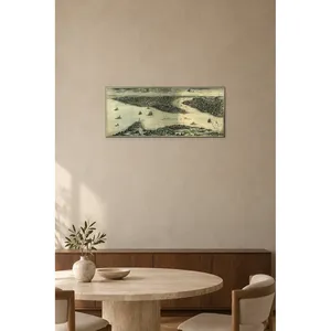 Impression sur toile de panoramas d'Istanbul et du Bosphore avec gravure historique - Product Image 2