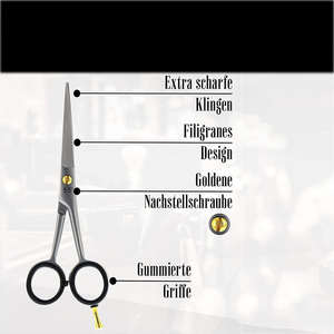 Tijeras de Peluquería Profesionales para Diestros, Estuche de Cuero, Acero Inoxidable, Hoja Recta Afilada, 32 Dientes, para Salones de Belleza - Product Image 6