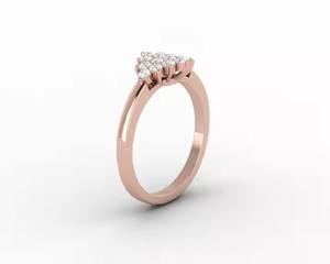 Anillo de bodas y compromiso de diamantes cultivados en laboratorio de oro de 14 quilates, regalo de aniversario nupcial minimalista, anillo de bodas de diamantes de racimo - Product Image 4