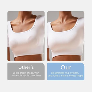 Couvre-mamelons adhésifs réutilisables <span class=keywords><strong>en</strong></span> silicone mat pour femmes, confortables, <span class=keywords><strong>forme</strong></span> ronde, design sans couture, emballage - Product Image 6