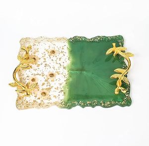 Handmade Customizable Floral Pattern <b>Epoxy</b> <b>Resin</b> Tray High Quality Customized Logo Low Price Elegant Gift Item Home Decoration - Product Image 3