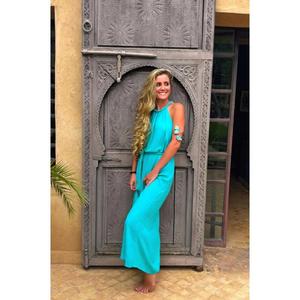 เดรสยาวทรงเอ แขนบาน คอวี สำหรับผู้หญิง สไตล์ลำลอง ใส่ได้ในฤดูร้อน สีตามสั่ง เป็นมิตรกับสิ่งแวดล้อม ซักได้ พร้อมเข็มขัด - Product Image 2