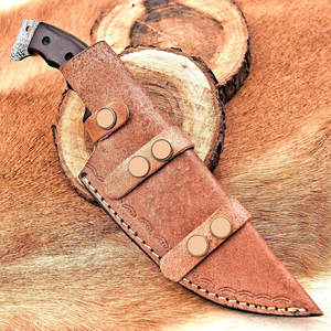 Cuchillo de Supervivencia Hecho a Mano de Acero de Damasco, Cuchillo Utilitario de Acero Completo para Actividades al Aire Libre, Bushcraft, Campamento, Caza - Product Image 4