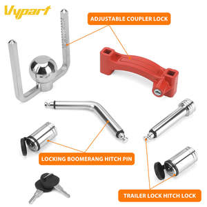 Vypart Heavy-Duty <b>Bar</b> Lock <b>Security</b> for Trailer Hitch Fitted 1-7/8 to 2-5/16 Ball Couplers Red Shackle Set - Product Image 2