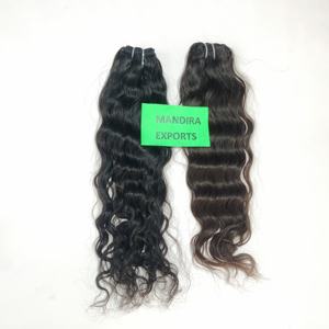 100% Remy Naturel Sud Indien Extensions de Cheveux Humains En Gros Vierge Vague Noir Couleur Double Trame Machine Ondulés Bundles HD Dentelle - Product Image 1