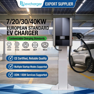 Cargador de Vehículos Eléctricos de 30kW, Estándar Europeo, Montado en el Suelo, CCS1 CC2 CHAdeMO GB/T NACS, Blanco - Product Image 1