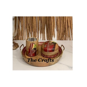 Ensemble de plateaux de service en bois de conception avantageuse de deux tailles différentes ustensiles de cuisine plateau de collations au chocolat à bon prix - Product Image 2