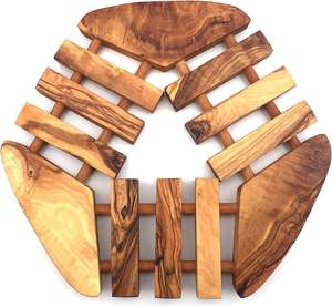 Dessous de plat en bois de qualité supérieure plats chauds Pots 100% naturel fait à la main produit le plus vendu tapis de dessous de plat en bois décor de Table - Product Image 6