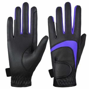 Gants d'équitation d'hiver professionnels pour hommes en cuir anti-fissures avec écran tactile et fermeture auto-agrippante, doigts complets - Product Image 1