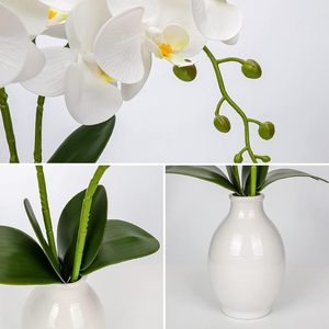 THAOF-003 Faux Orchidées dans un Pot en Céramique Arrangement d'Orchidée pour la Maison Bureau Salle de Bain Étagère de Table Vivre En Gros - Product Image 3