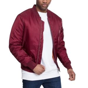 Chaquetas Bomber de satén de seda y poliéster 100% al por mayor para hombre, estilo de calle personalizado, impermeables y listas para el invierno - Product Image 4