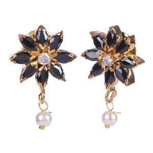 Traditionnel Plaqué Or CZ Faux Perle De Mariée De Mariage Pendentif Collier Ras Du Cou Boucles D'oreilles Ensemble De Bijoux De Mode - Product Image 5