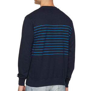 Navy Blue Color OEM Custom Men's Sweatshirts 100% Cotton <b>Fleece</b> Crewneck Regular Fit Winter Casual Embroidered - Product Image 2