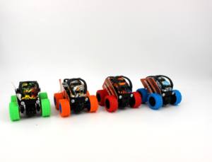 لعبة سيارة بلاستيكية صغيرة ثلاثية الأبعاد للأطفال مع وظيفة الانقلاب والحركة بالاحتكاك للترفيه - Product Image 4