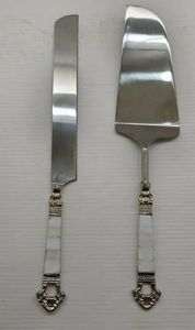 ชุดเซิฟเวอร์เค้กเปลือกสแตนเลสด้ามมุกมีดสลัดและสลัด - Product Image 2