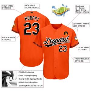 Camiseta de béisbol personalizada naranja negro-blanco - Product Image 3