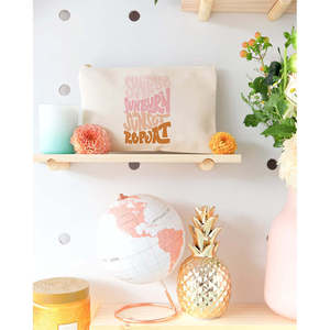 Trousse de Maquillage Portable en Toile de Coton avec Motif Lettres, Motif Coucher de Soleil et Lever de Soleil, pour Rangement - Product Image 3