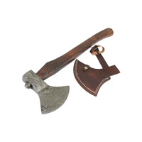 Hache Tomahawk en acier inoxydable industriel de qualité supérieure avec manche en bois pour la chasse, le camping, la coupe du bois - Outil d'aventure en plein air fait à la main