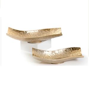 Food Server Trays <b>Gold</b> Plated Handle Wooden Tray <b>Top</b> Trend Home Hotel Table <b>Top</b> Dessert Fruit <b>Cake</b> Server Dishes Serving Tray - Product Image 3