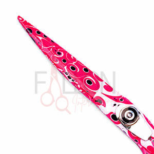 Ciseaux de coiffure professionnels roses imprimés en acier inoxydable pour salon, ciseaux de barbier personnalisables avec logo - Product Image 4