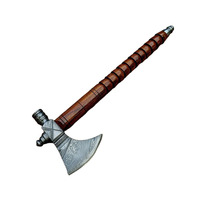 Hache Tomahawk industrielle en acier inoxydable de collection, motif artistique, construction durable, manche en bois fait main, longueur 20 pouces