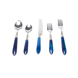 Lot de 5 couverts en résine et acier inoxydable pour hôtel et maison Ensembles de couverts en argent de taille personnalisée pour prix de gros - Product Image 1