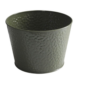 Pièce moderne pour votre espace Pot de fleurs bleu côtelé en métal gracieux pour salon balcon bureau entrée intérieure et extérieure - Product Image 5