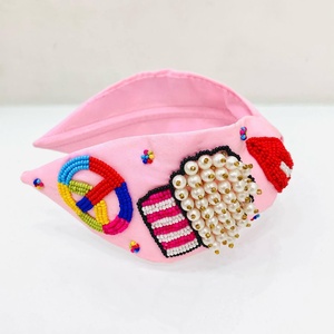 Hot Selling Trendy Handmade <b>Beaded</b> Headband With Colorful Beads For Women Girls Stylish Fashion Hair <b>Head</b> From Indian supplier - Product Image 1