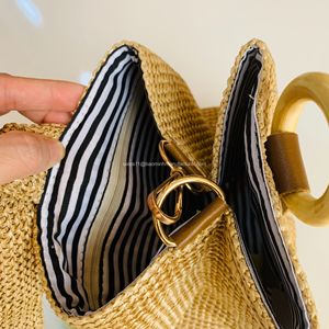 ¡Nueva colección 2023! Bolsos de mano de rafia de paja, bolsa cruzada informal de ganchillo, tendencia - Product Image 5