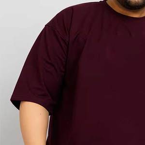 เสื้อยืดผ้าฝ้ายสะพายไหล่ขนาดใหญ่สำหรับผู้ชายเสื้อยืดผ้าคอตตอนโอเวอร์ไซส์ - Product Image 4