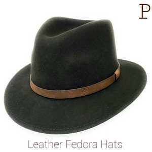 Sombrero Fedora bordado personalizable Unisex estilo liso todo tipo de cuero para escenas al aire libre fiesta pesca hecho Material de fieltro - Product Image 5