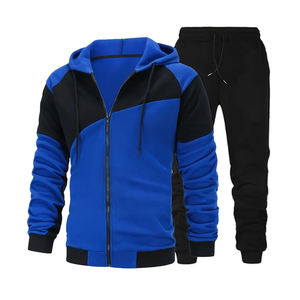 Logo personnalisé survêtement en polaire épaisse survêtement survêtement hommes survêtements OEM fermeture éclair survêtement hommes sweats à capuche et joggers survêtements - Product Image 1