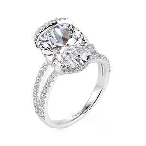 Bague de fiançailles solitaire ovale en moissanite plaquée or rose sur argent sterling Jeulia - Product Image 3