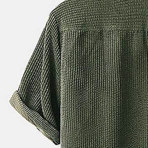 2025 último diseño de verano para hombres, ropa de playa, camisa de Color sólido, pantalones cortos de manga corta holgados informales, conjunto de playa - Product Image 4