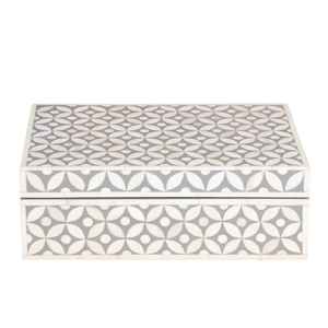 Boîte rectangulaire moderne et durable en MDF faite à la main de qualité supérieure avec organisateur décoratif en incrustation d'os pour cadeaux et boîtes à bijoux pour la maison - Product Image 1