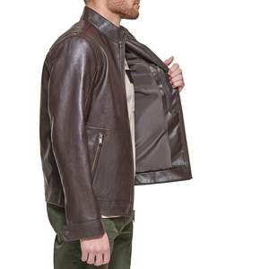 <b>Men's</b> Trendy Waterproof <b>Trucker</b> <b>Jacket</b> Rugged Denim Style with Polyester Wadding Breathable Genuine <b>Leather</b> <b>jacket</b> for <b>men</b> - Product Image 5